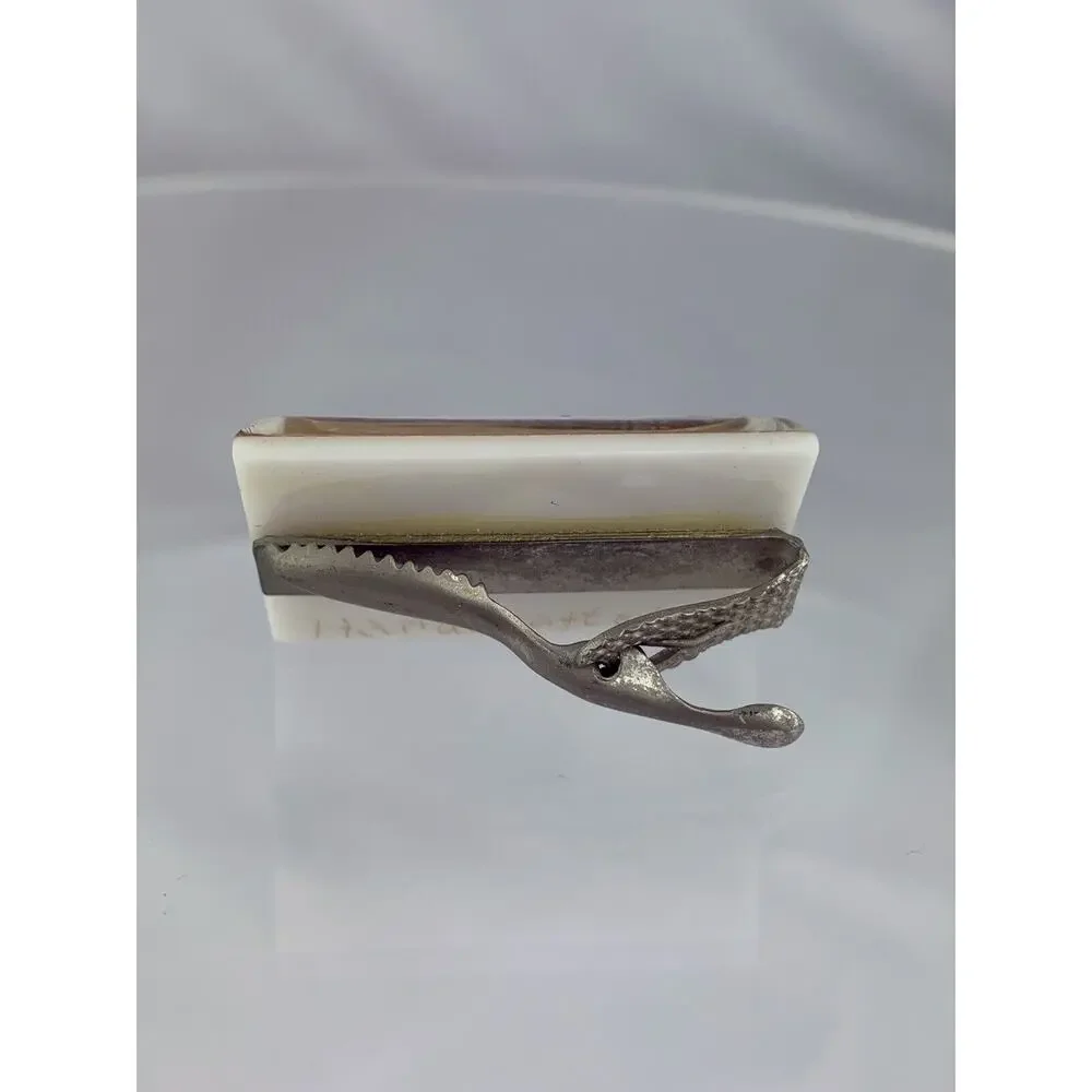 1956 Pronghorn Antelope US Postage Stamp Tie Clip Bar Wildlife Vintage